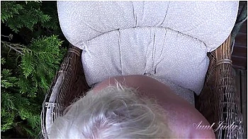 Judys - 66yo Hairy Mature Gilf Mrs. Claire Sucks Your Cock In The Garden (pov) - Aunt Judys