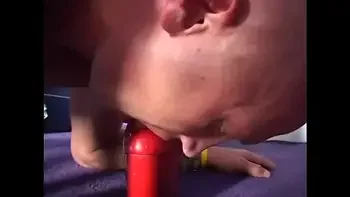 Dominant lady with big jugs Brittany Andrews gives her bald sleazeball lesson of subordination with help of her strap on