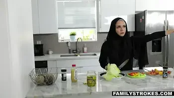Young Ebony Muslim Teen Milu Blaze Gets Fucked By Her Stepbrother Wearing Her Hijab
