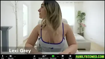 Our busty stepmom is hands on teaching us anything we needs to know