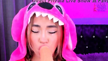 Ahegao teen Aleja really enjoys sucking all the way down