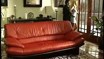 Mature housewife fucked on red couch: Doggy, Cowgirl  Hardcore Porn