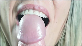 Close Up Sensual Tongue Blowjob