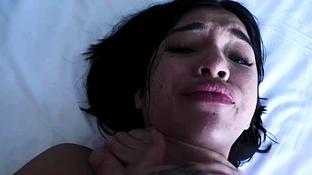 Big cock brunette MILF sucks a big cock POV