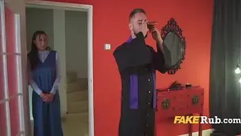 Church Priest And Nun Fuck The Devils Horns Outta MILF