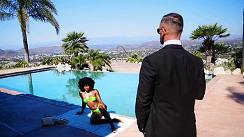 Nicole Kitt enjoys sensual sex with her boyfriend by the pool