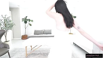 Sweetheart with shaved pussy Mercedes Mac rammed by long boner