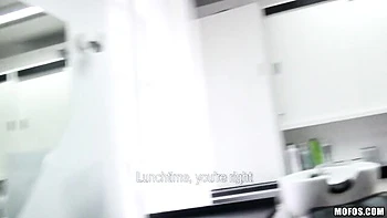 Awesome sex in the cowgirl pose with a long-legged brunette Samante