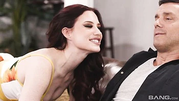 Redhead angel with natural tits Jessica Ryan rides a nice dick