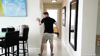 Masturbating hottie Ava Eden screwed in the sideways pose