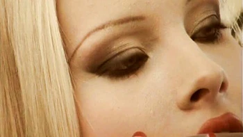 Beautiful blonde with long legs Gitta Blond rammed by two men