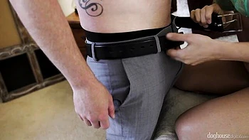 Beauty with good natural tits Queenie Sateen impaled by massive cock