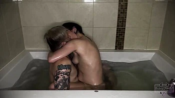 Sex in the bathroom with a passionate inked brunette Sinn Sage