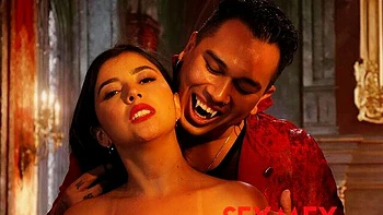 Sexy big-boobed brunette Lina Henao rammed by massive dong