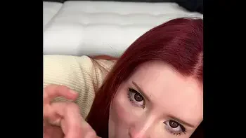 Neighbor Fucked Redhead Beauty Doggy Style After Deepthroat and Cum on Pretty Face POV