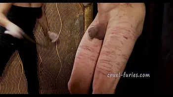 Cruel Blonde MILF Whips Guy's Cock