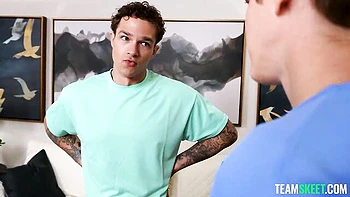 Awesome young model Harley Love fucked by two massive dicks