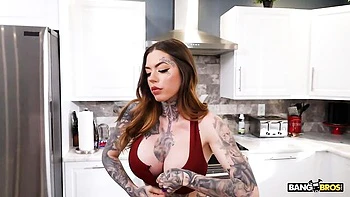 Inked chick Chantal Danielle is enjoying jumping on a large dick