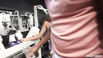 Hardcore interracial fuck in the gym with a gorgeous Funsized Megan