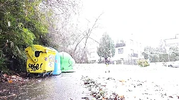 Pissing Street featuring Mini Mitzi X's pissing sex