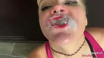 Blowing Cum Bubbles Before Swallow / featuring Spunky Savage