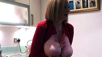 Hot blonde with big boobs solo