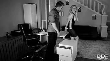 Damn Hot Submissive: Blonde Babe Ass Fucked in Handcuffs