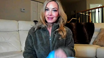 Blonde with Big Boobs Gives Blowjob to Her Dildo on Liv more