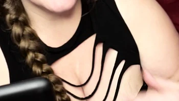 Cute blonde with big boobs solo