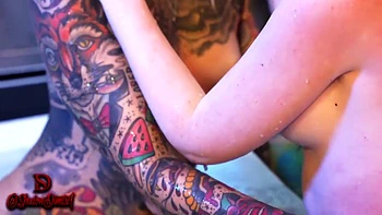 Lisa's Inked Curves Bounce As Shadow Slams Her Wet Cunt!