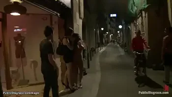 Busty hot Latin babe public banged