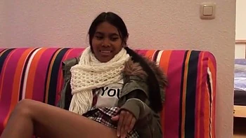 Shy Asian Teen 18+ With Small Tits Dildoing Her Cunt