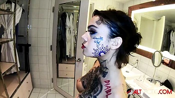 Big tits action with exquisite Sascha Ink and Genevieve Sinn from AltErotic