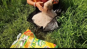 Village Granny Pee In The Field