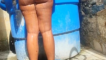 I Watch My Neighbor As She Showers Her Huge Ass In Public