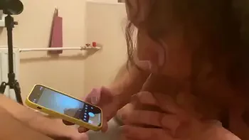 SexWife MILF films herself on the phone for her cuckold husband while I DESTROY her mouth