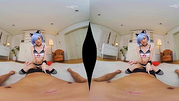 Rem cosplay vr: Blowjob, Cowgirl  Big Tits Porn