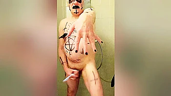 Satan slave eats his own scat during enema session