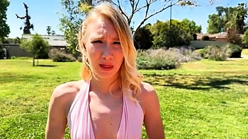 Blonde tight pussy babe solo toy fun in glamour masturbation