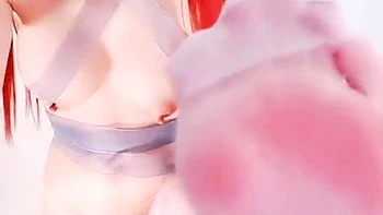 Sexy solo redhead enjoying close up pussy toying