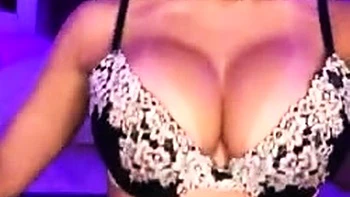 Sexy Blonde Babe With Big Boobs Strips Bra