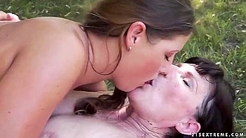 Lesbian Granny Margot Hot Outdoor Sex