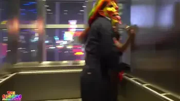 Michael Myers fucks Ebony Mystique on the Las Vegas Strip