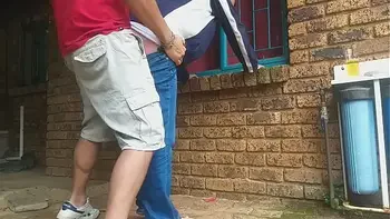 Came home from mcdonalds,we were so horny couldnt wait to fuck,so fucked in the front yard and ended up eating her massive creampie