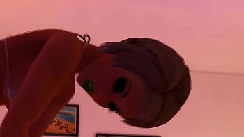 Sinemin Fucks Red with a Double Dildo in Her Ass