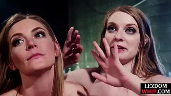 Tiedup lez sub electrosex session