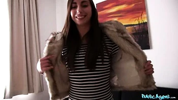 An awesome babe with a perfect body Carla rides a hard wiener