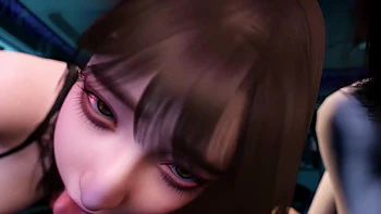 3D Threesome Sex with Two Hot Japanese Lingerie Model