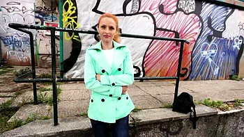 GERMAN SCOUT - Skinny Redhead Small Tits Girl Squirt