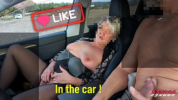 Public Masturbation in Car - Risky Outdoor Exhibitionist Solo Pussy Close-Up